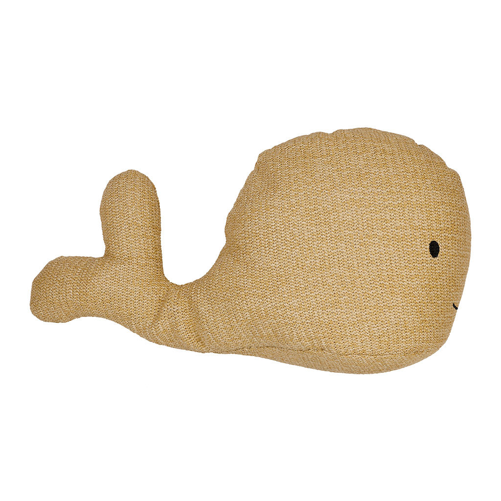 Coussin baleine en tissu naturel 50x35cm