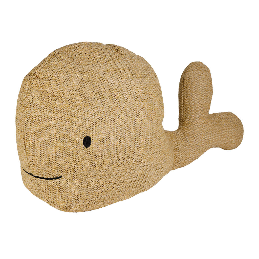 Coussin baleine en tissu naturel 50x35cm