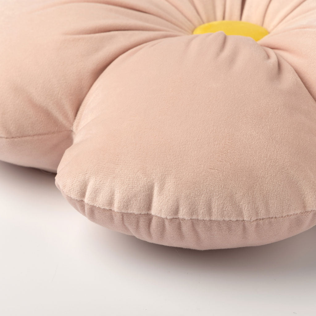 Coussin fleur en tissu rose d40cm - Leander