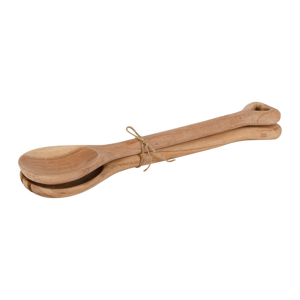 Couverts à salade cœur en acacia - Dalbert