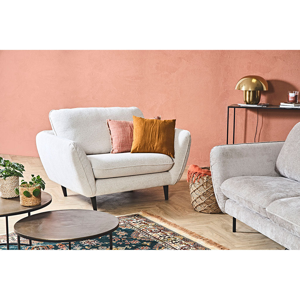 Fauteuil Axel - Tissu chenille - Raven Ivoire