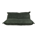 Fauteuil pouf 2 places en velours côtelé vert -  Sola