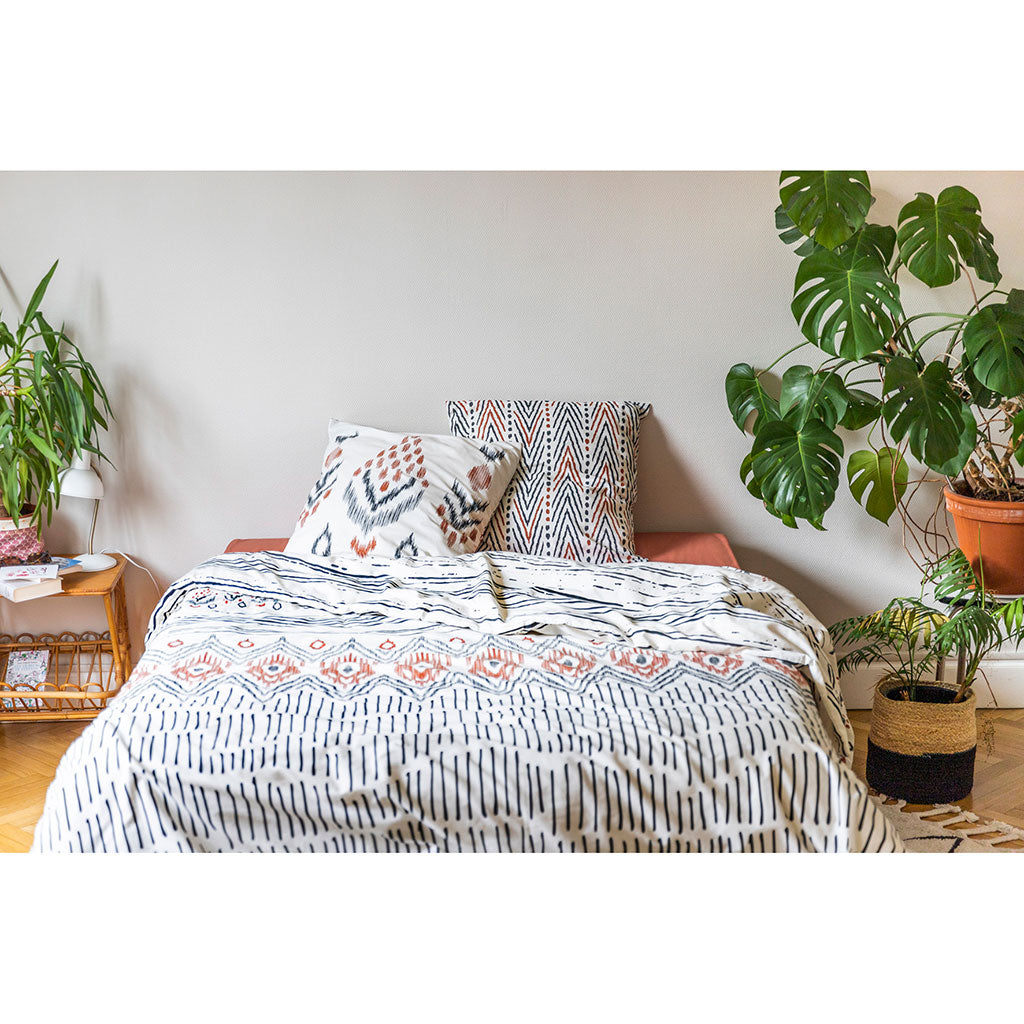 Housse de couette 240x220cm et 2 taies d'oreiller 60x60cm en coton - Ethnic