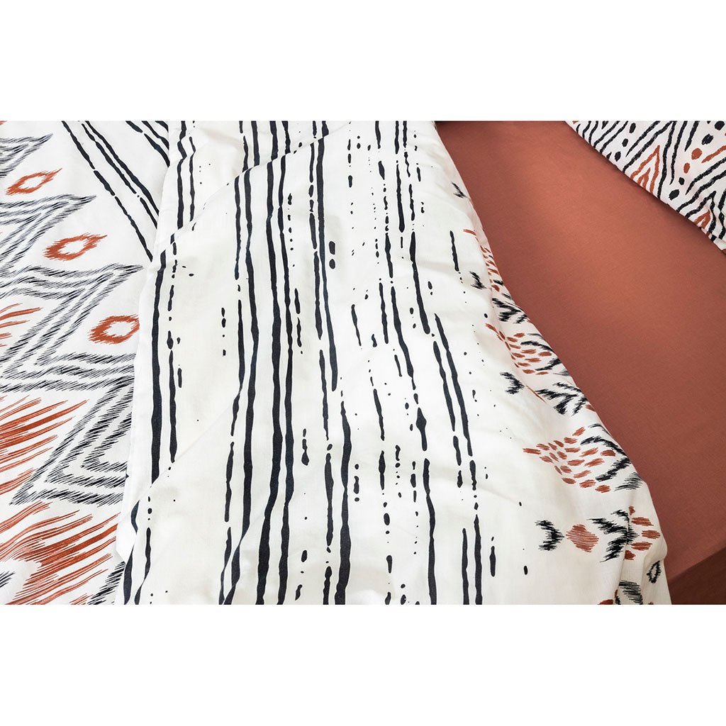 Housse de couette 240x220cm et 2 taies d'oreiller 60x60cm en coton - Ethnic