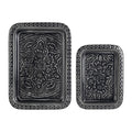 Lot de 2 plateaux en fer anthracite - Arabise