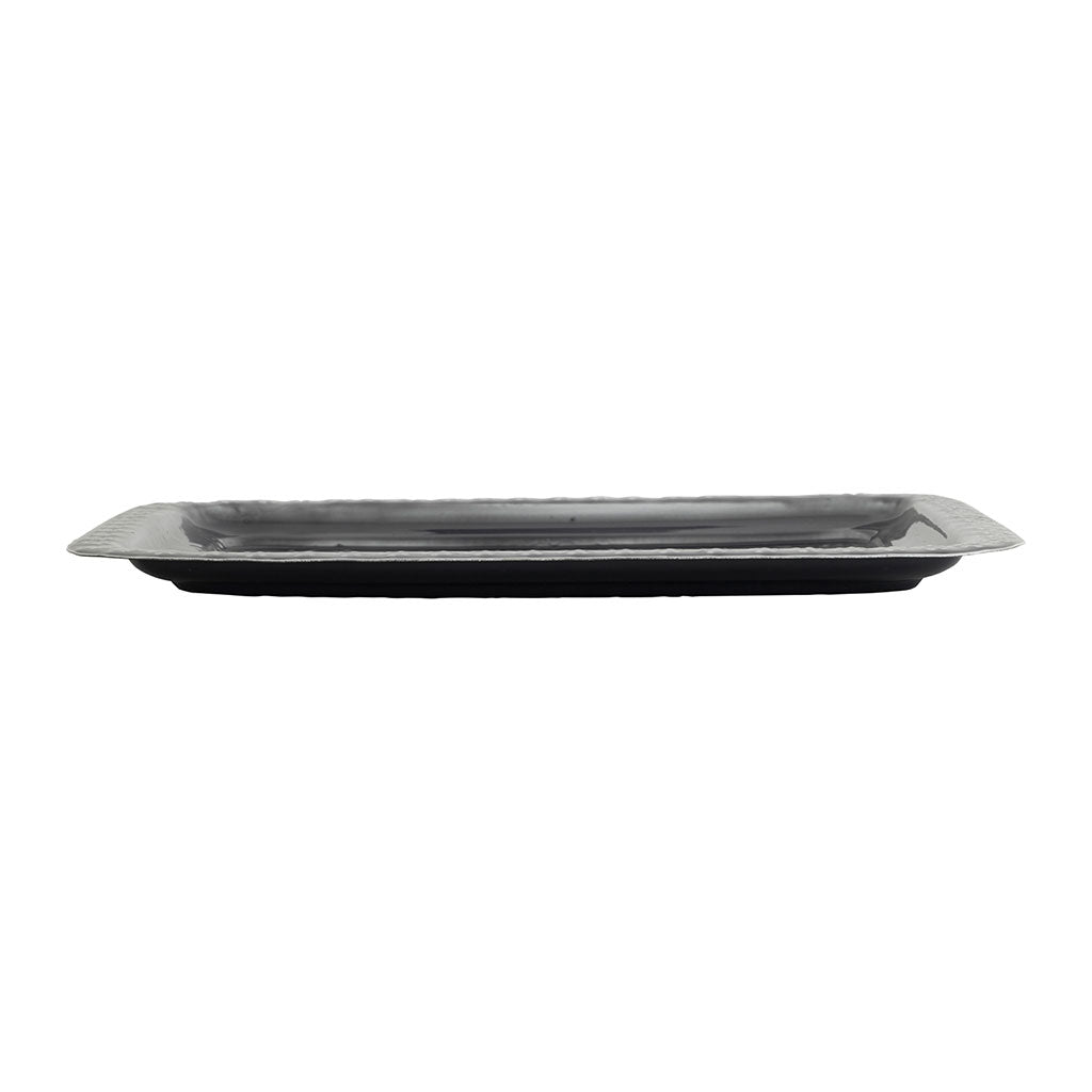 Lot de 2 plateaux en fer anthracite - Arabise