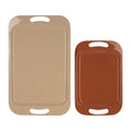 Lot de 2 plateaux en fer terracotta - Klosen