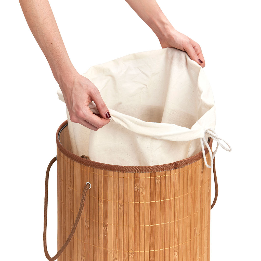Panier à linge en bambou naturel