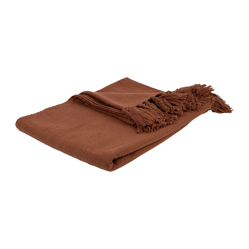 Plaid en coton terracotta 170x130cm - Allegra