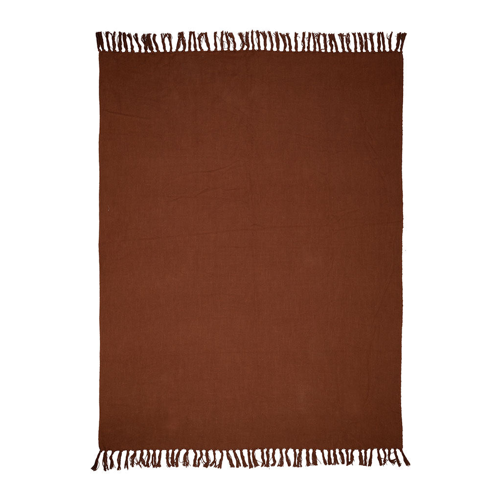 Plaid en coton terracotta 170x130cm - Allegra