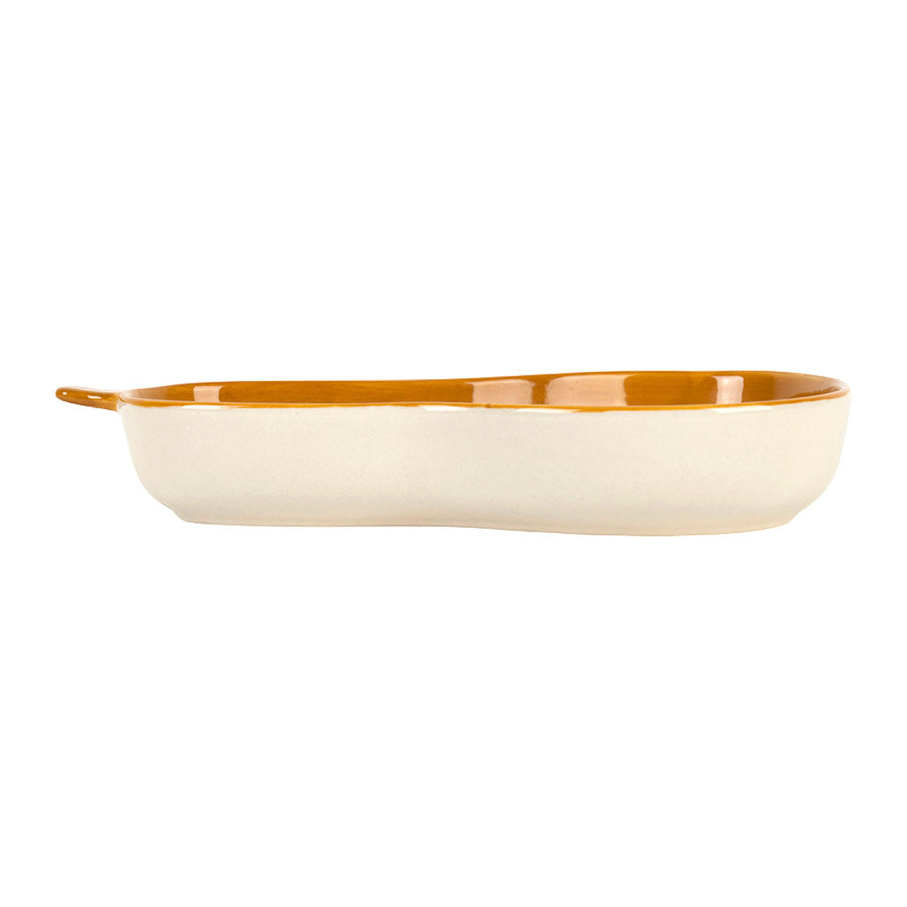 Plat butternut en grès moutarde 13x23cm - P'tit Légume