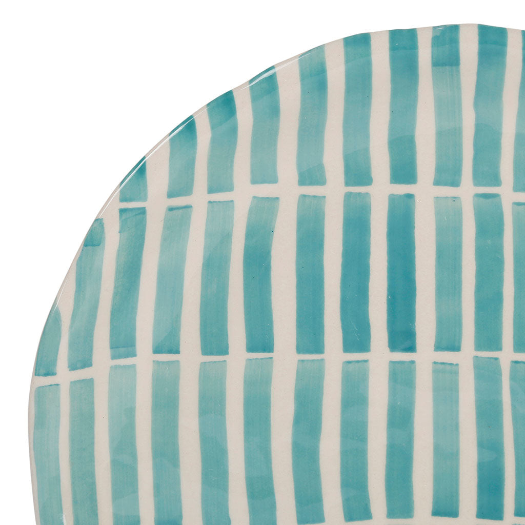Plat en terre cuite turquoise d33cm - Lisia