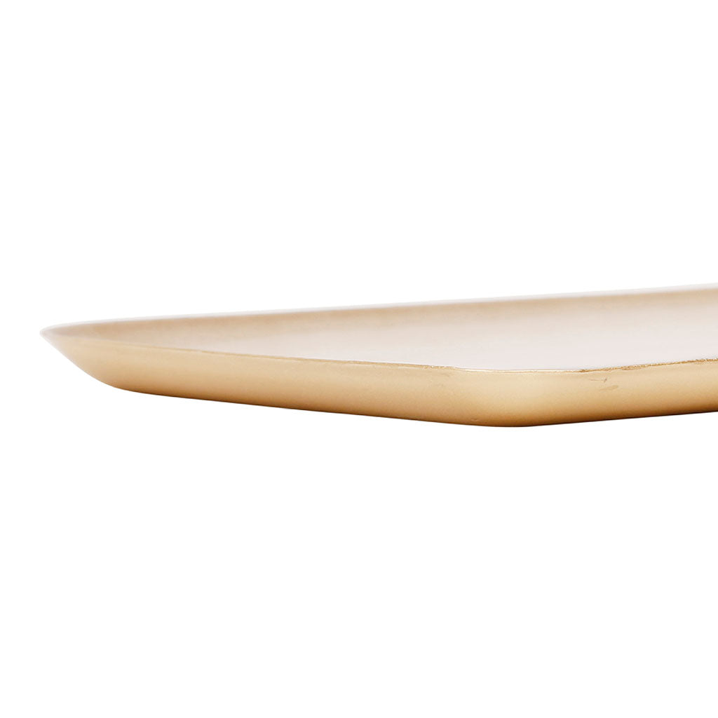 Plateau en fer bleu et doré 25x15cm - Baleine