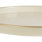 Plateau rond en fer écru et doré d36cm - Baroque