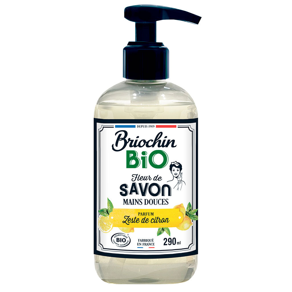 Savon liquide mains zeste de citron 290ml - Cosmébio