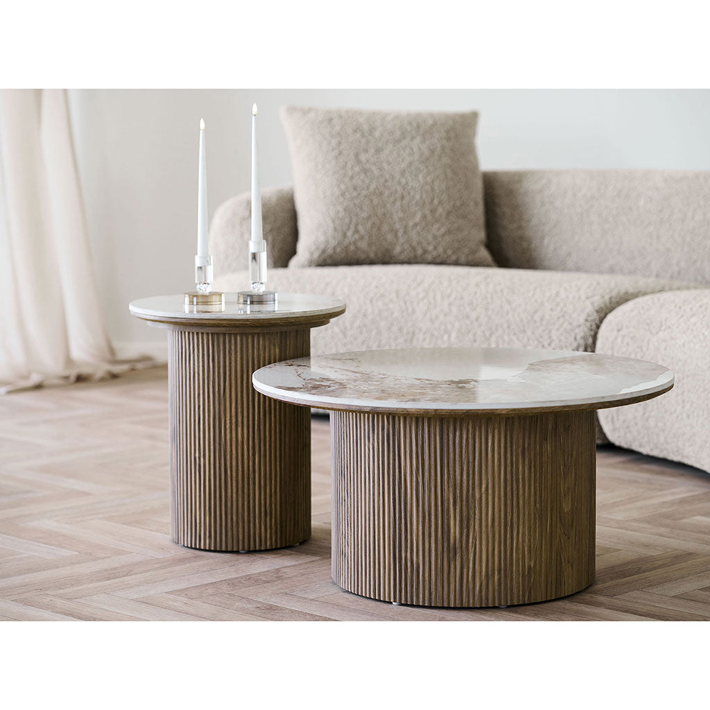 Table basse avec plateau en céramique d45cm - Astrid
