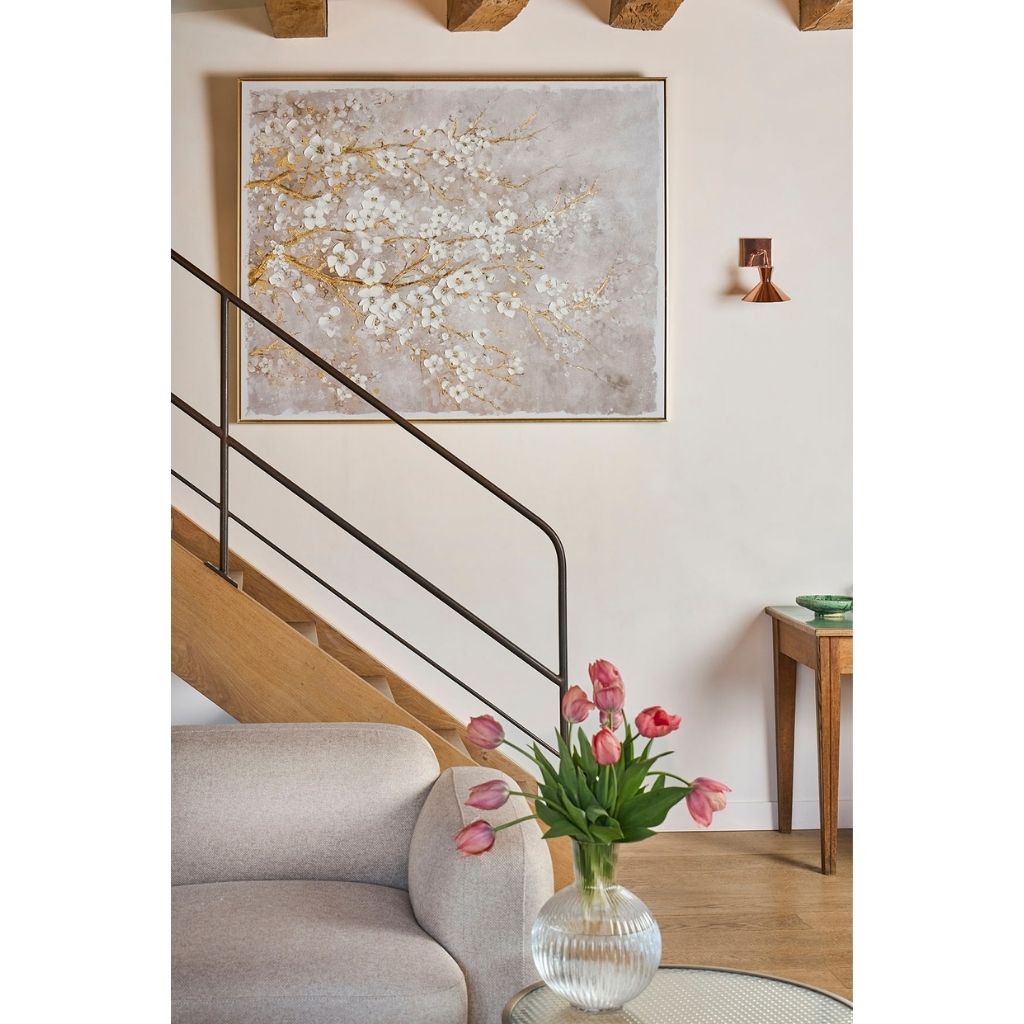 Tableau pommier doré et blanc 150x120cm