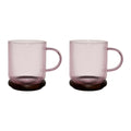 Tasses à thé x2 en verre borosilicate rose 35cl - Dilacia