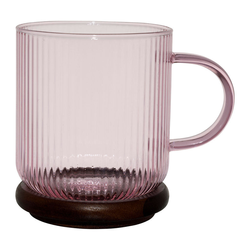 Tasses à thé x2 en verre borosilicate rose 35cl - Dilacia