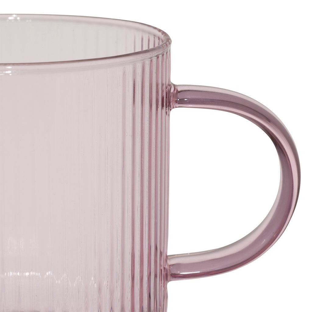Tasses à thé x2 en verre borosilicate rose 35cl - Dilacia