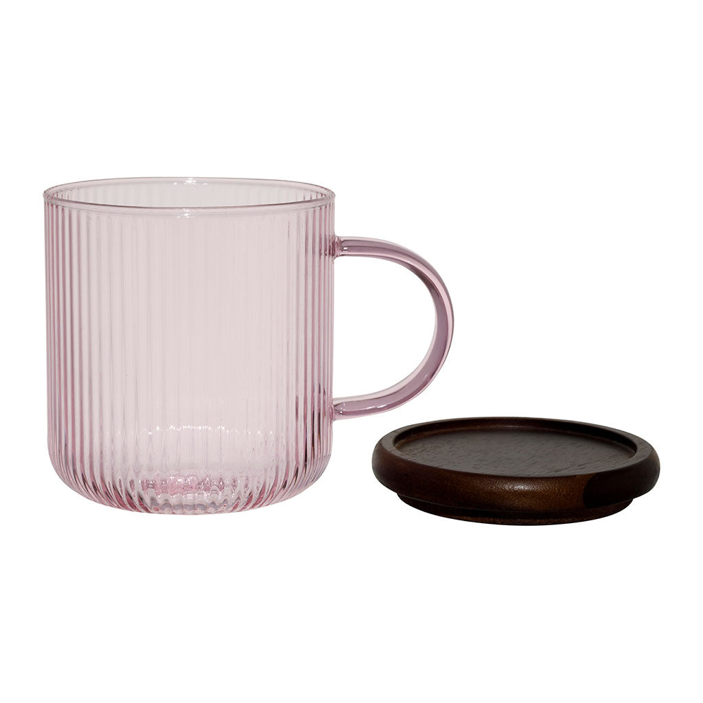 Tasses à thé x2 en verre borosilicate rose 35cl - Dilacia