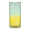 Vase en verre borosilicate turquoise et jaune h25cm - Funky
